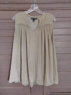 Lane Bryant Olive Green Sleeveless Flowy Blouse / Top Size 14